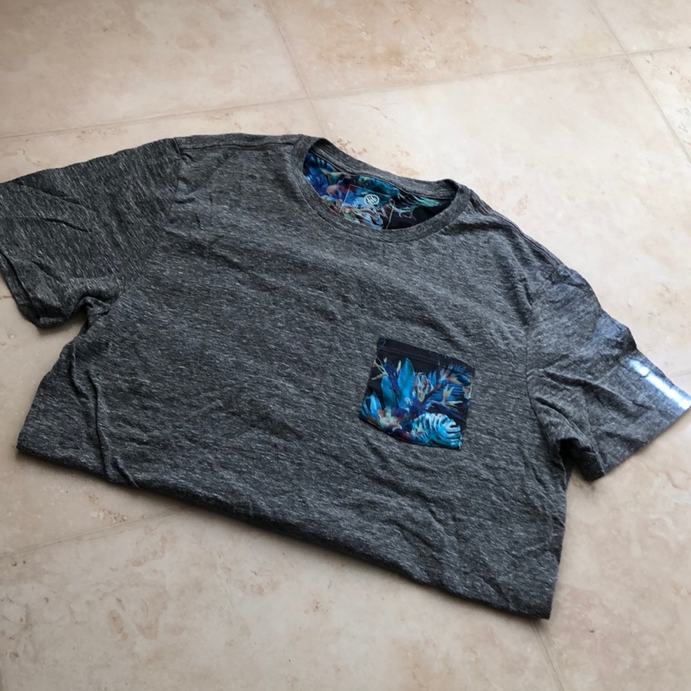 On the Byas Grey Tee Tropical Pacsun